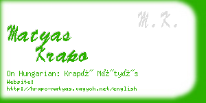 matyas krapo business card